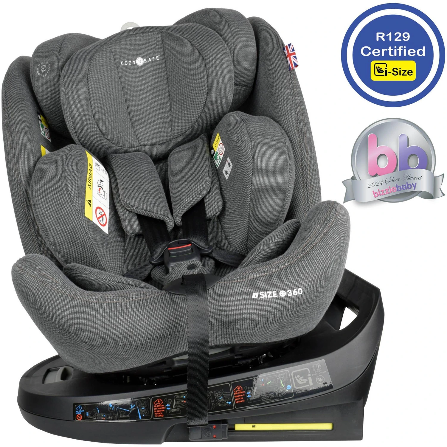 Cozy N Safe Apollo 360° I-Size 40-150cm Car Seat - Moon Grey 3 Cozy N Safe Apollo 360° I-Size 40-150cm Car Seat - Moon Grey