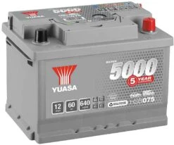 Yuasa HSB075 Silver 12V Car Battery 5 Year Guarantee -Auto Parts Store 160963a