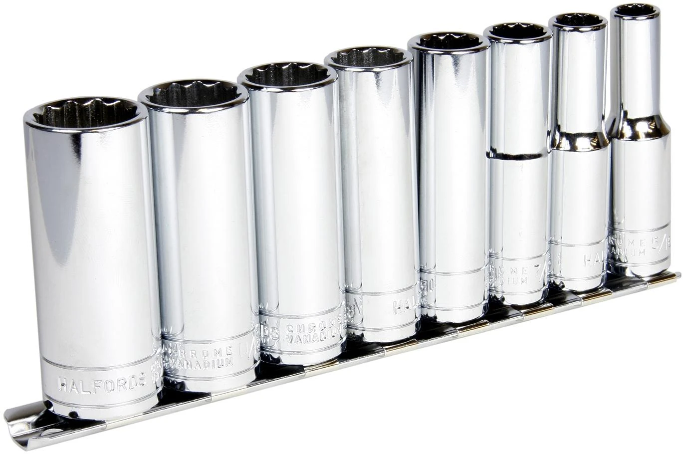 Halfords Advanced 8 Piece Deep Socket Rail 3/8" 3 Halfords Advanced 8 Piece Deep Socket Rail 3/8"