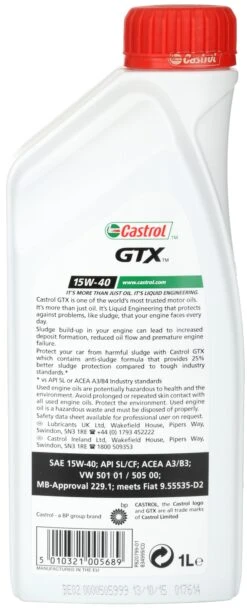 Castrol GTX 15W40 Oil 1 Litre -Auto Parts Store 223938a