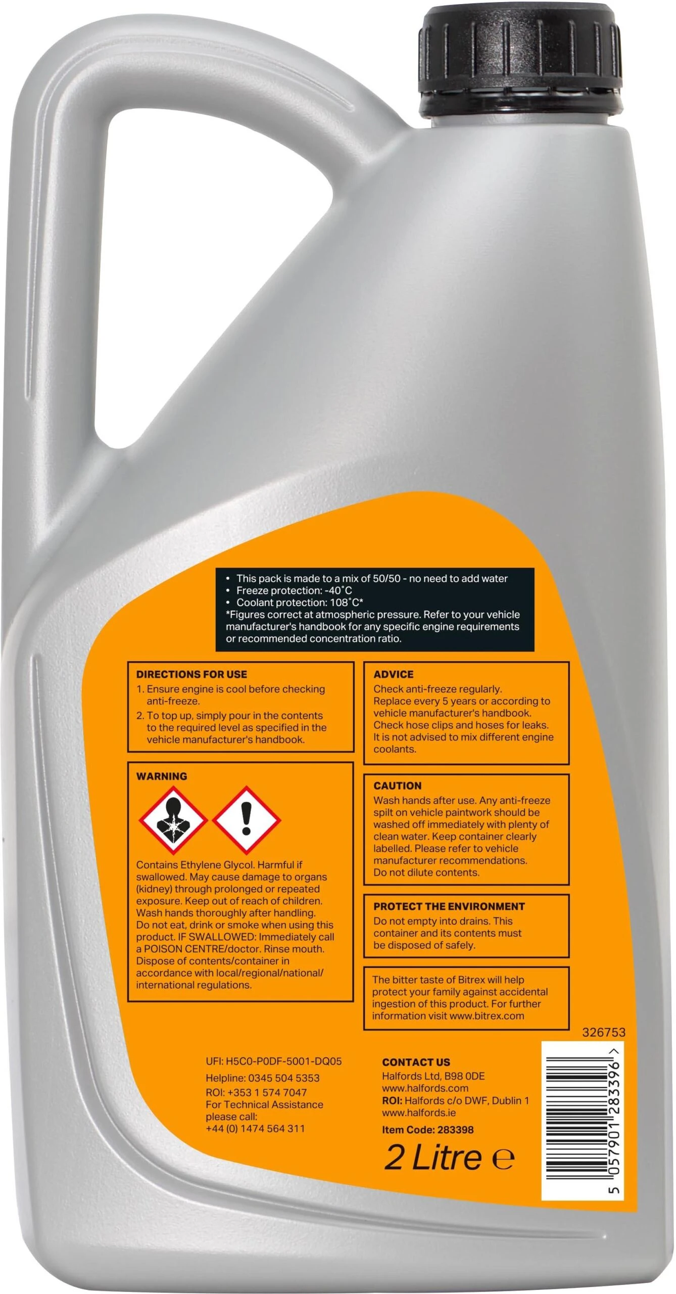 Halfords NAP-Free Hybrid Anti-Freeze And Coolant Ready Mixed - 2L 4 Halfords NAP-Free Hybrid Anti-Freeze And Coolant Ready Mixed - 2L - Image 2