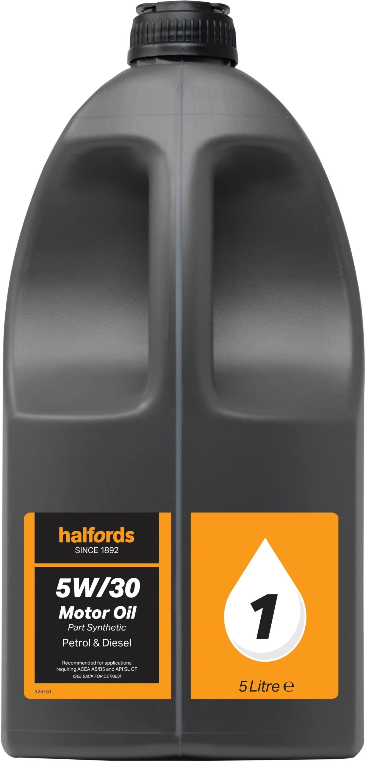 Halfords 5W30 Part Synthetic Oil 1 - 5 Litres 3 Halfords 5W30 Part Synthetic Oil 1 - 5 Litres