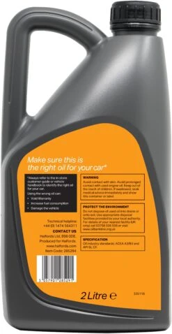 Halfords 10W40 Part Synthetic Oil 3 - 2 Litres -Auto Parts Store 285294a