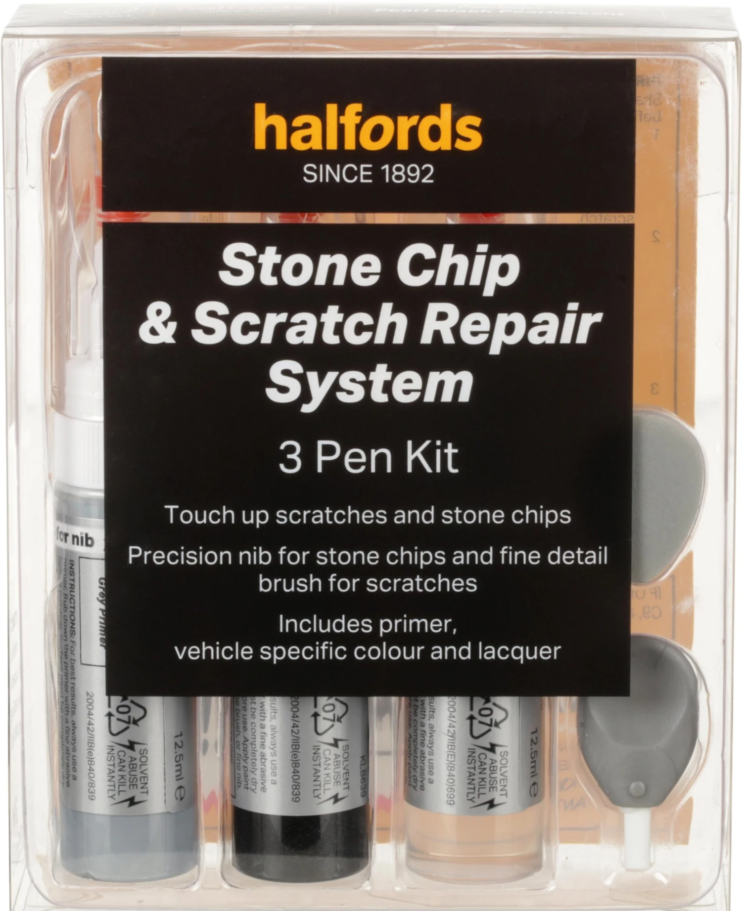 Halfords Nissan Pearl Black Scratch & Chip Repair Kit 3 Halfords Nissan Pearl Black Scratch & Chip Repair Kit
