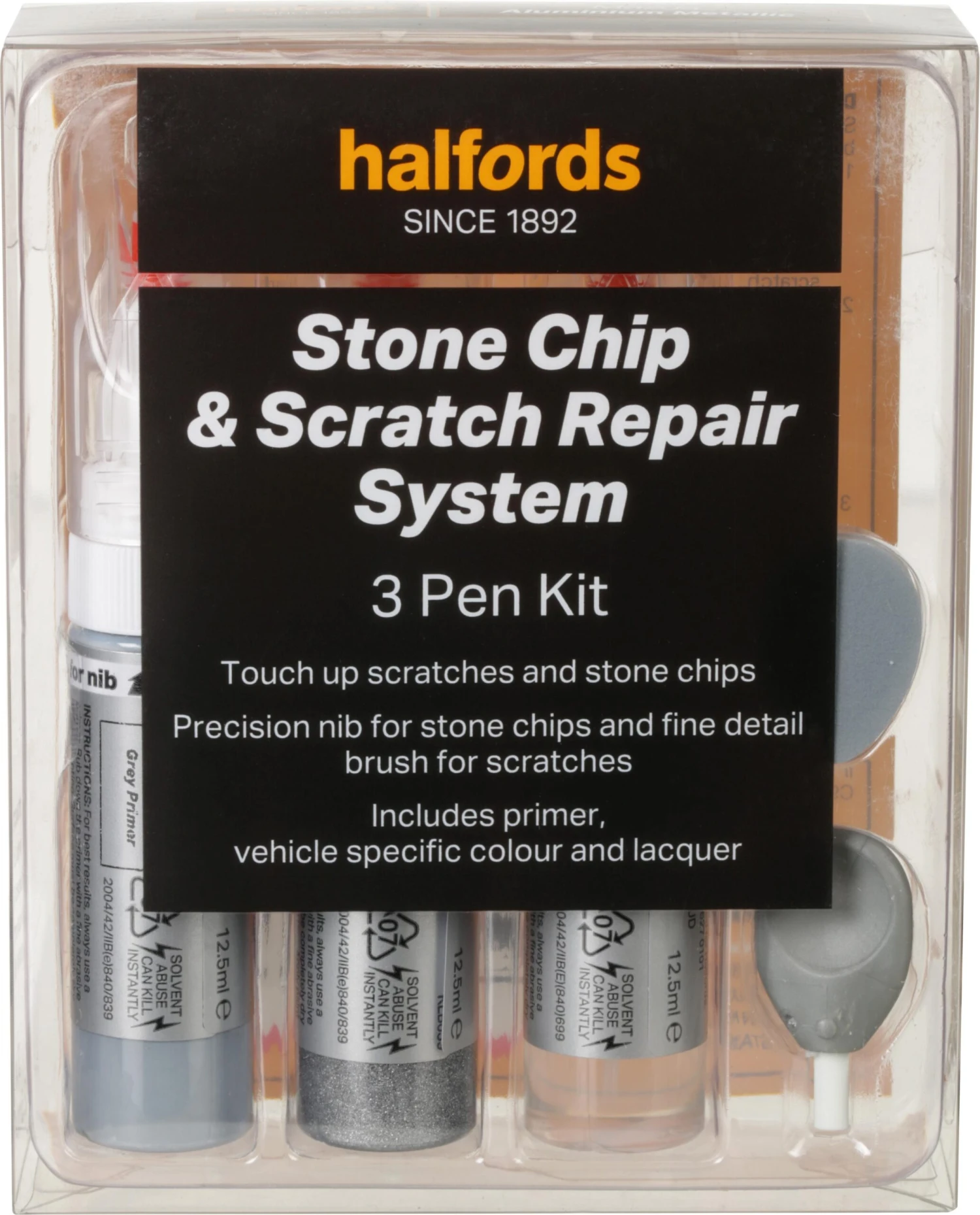 Halfords Mazda Aluminium Scratch & Chip Repair Kit 3 Halfords Mazda Aluminium Scratch & Chip Repair Kit