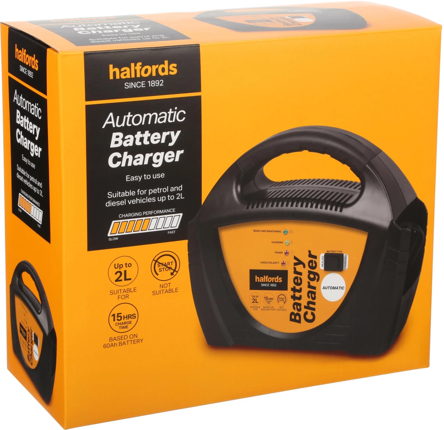 Halfords Automatic Battery Charger - Up To 2.0L 5 Halfords Automatic Battery Charger - Up To 2.0L - Image 3