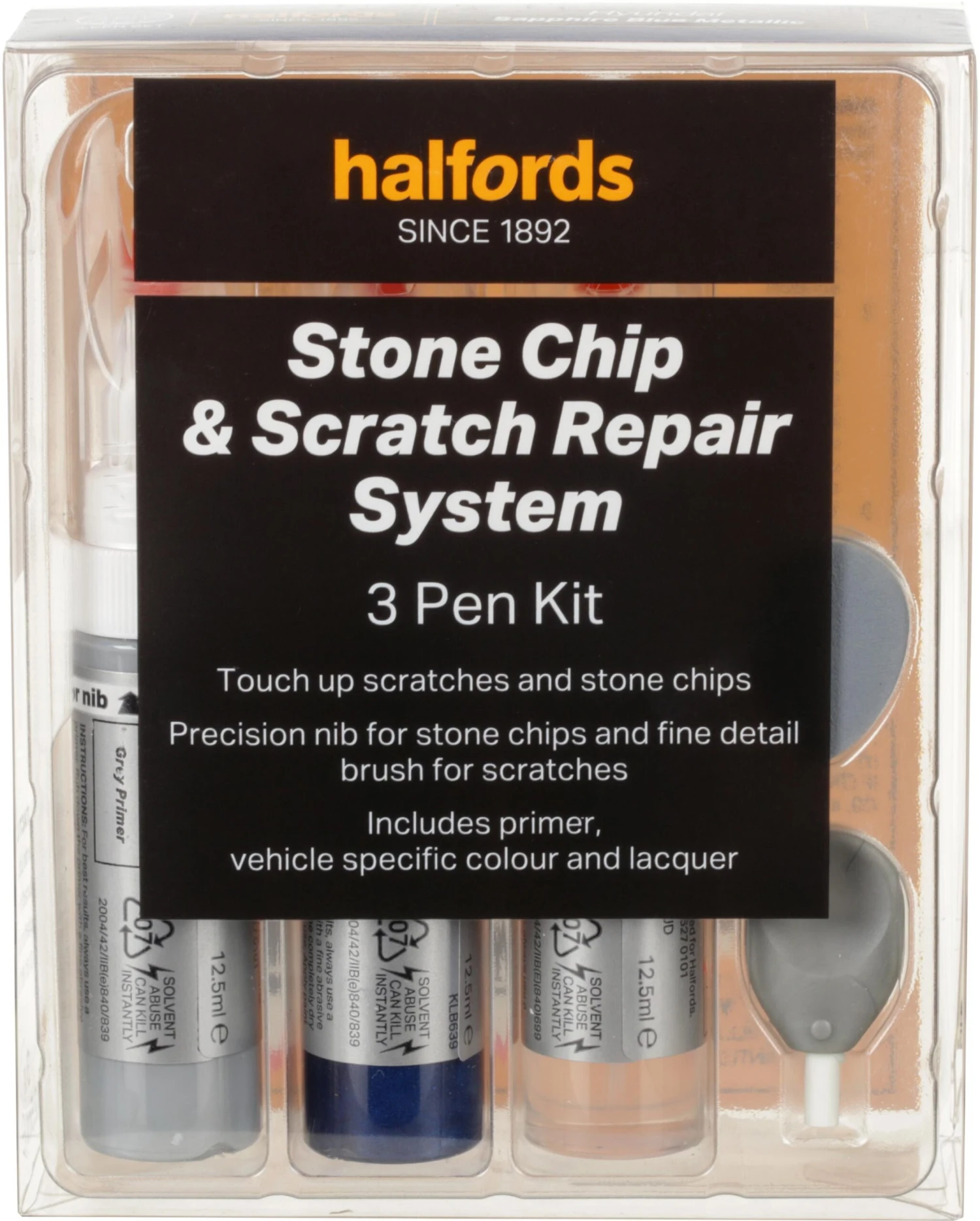 Halfords Hyundai Sapphire Blue Metallic Scratch & Chip Repair Kit 3 Halfords Hyundai Sapphire Blue Metallic Scratch & Chip Repair Kit