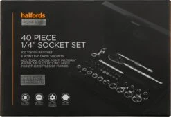 Halfords Advanced 40 Piece 1/4" Socket Set -Auto Parts Store 332374c