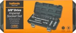 Halfords 18 Piece 3/8" Drive Imperial Socket Set -Auto Parts Store 332454c