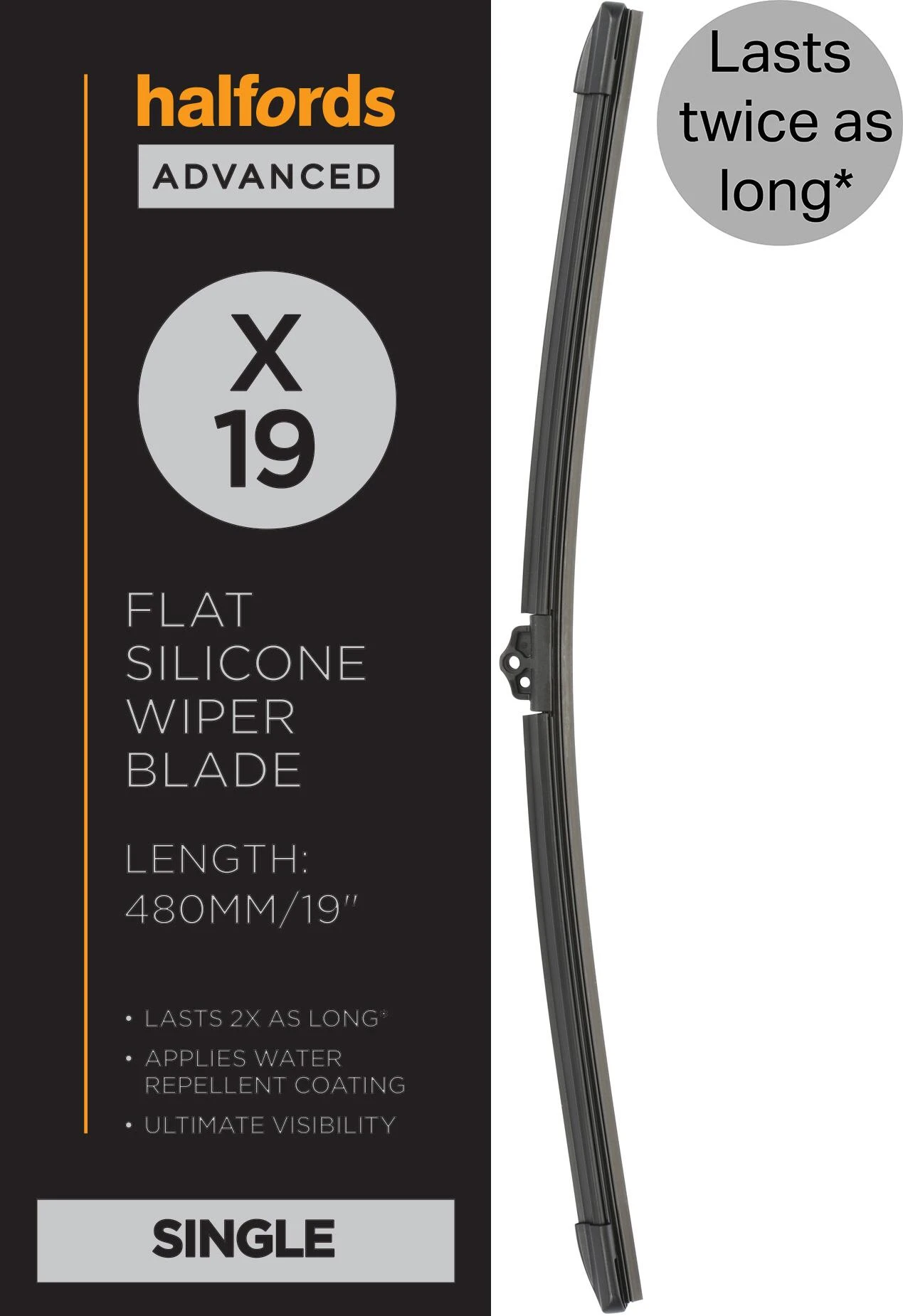 Halfords Advanced Silicone Wiper Blade X19" 3 Halfords Advanced Silicone Wiper Blade X19"
