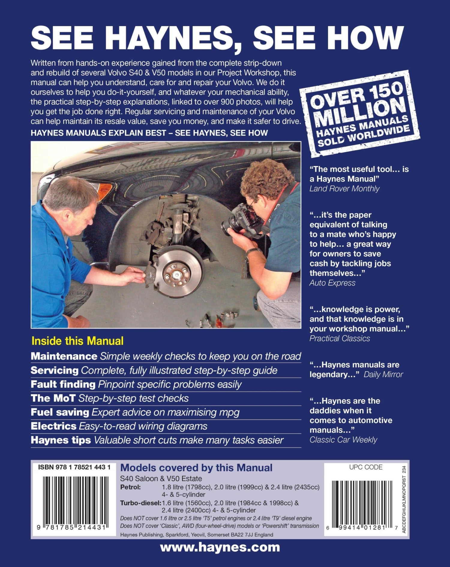 Haynes Volvo S40 And V50 Petrol/ Diesel (04-13) Manual 4 Haynes Volvo S40 And V50 Petrol/ Diesel (04-13) Manual - Image 2