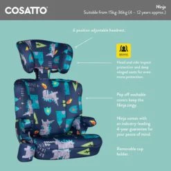Cosatto Ninja Group 2/3 High Back Booster Seat - Unicorn Land -Auto Parts Store 380286g