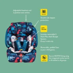 Cosatto Judo Group 1/2/3 Isofix Car Seat - Spaceman -Auto Parts Store 380382j