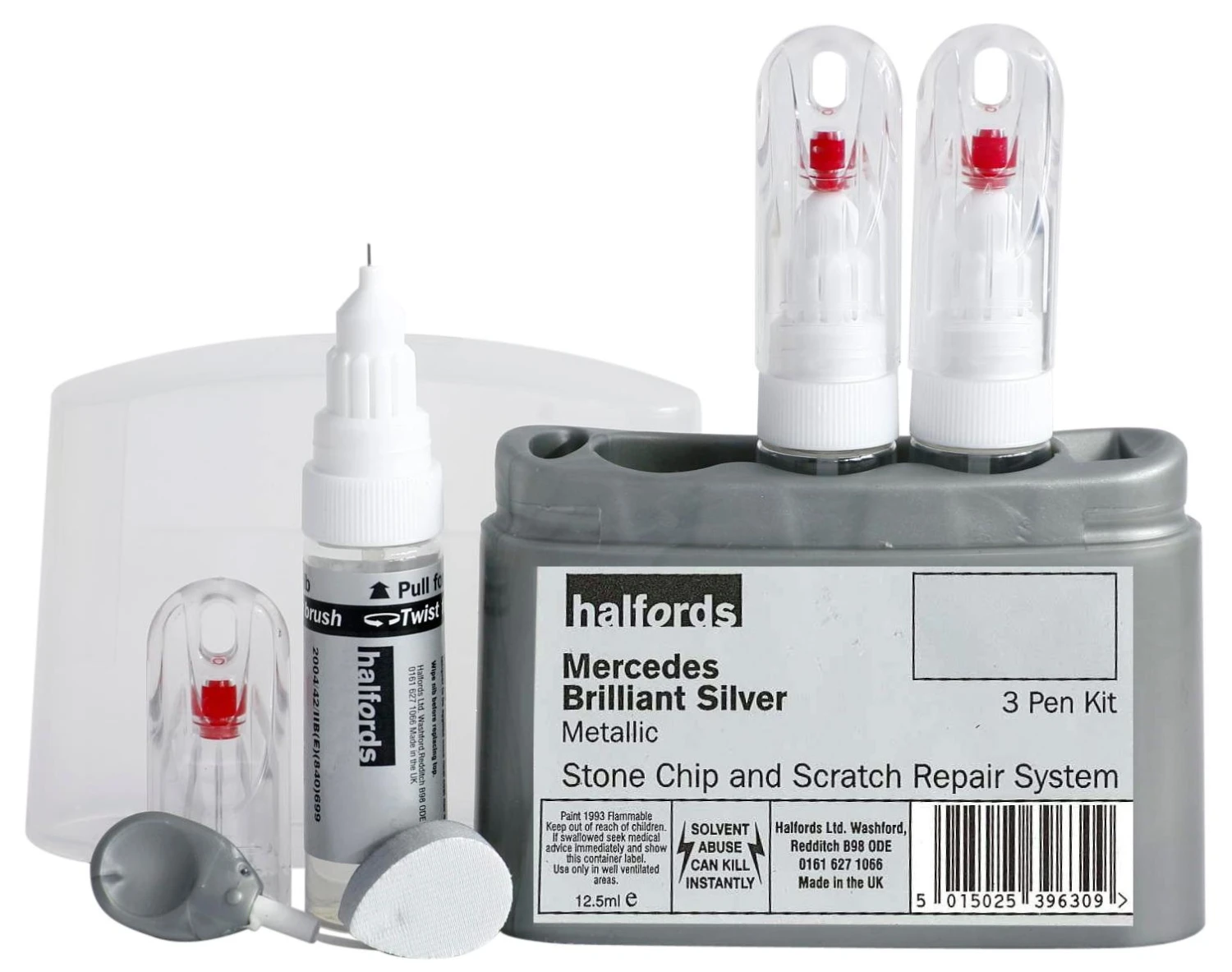 Halfords Mercedes Brilliant Silver Scratch & Chip Repair Kit 3 Halfords Mercedes Brilliant Silver Scratch & Chip Repair Kit