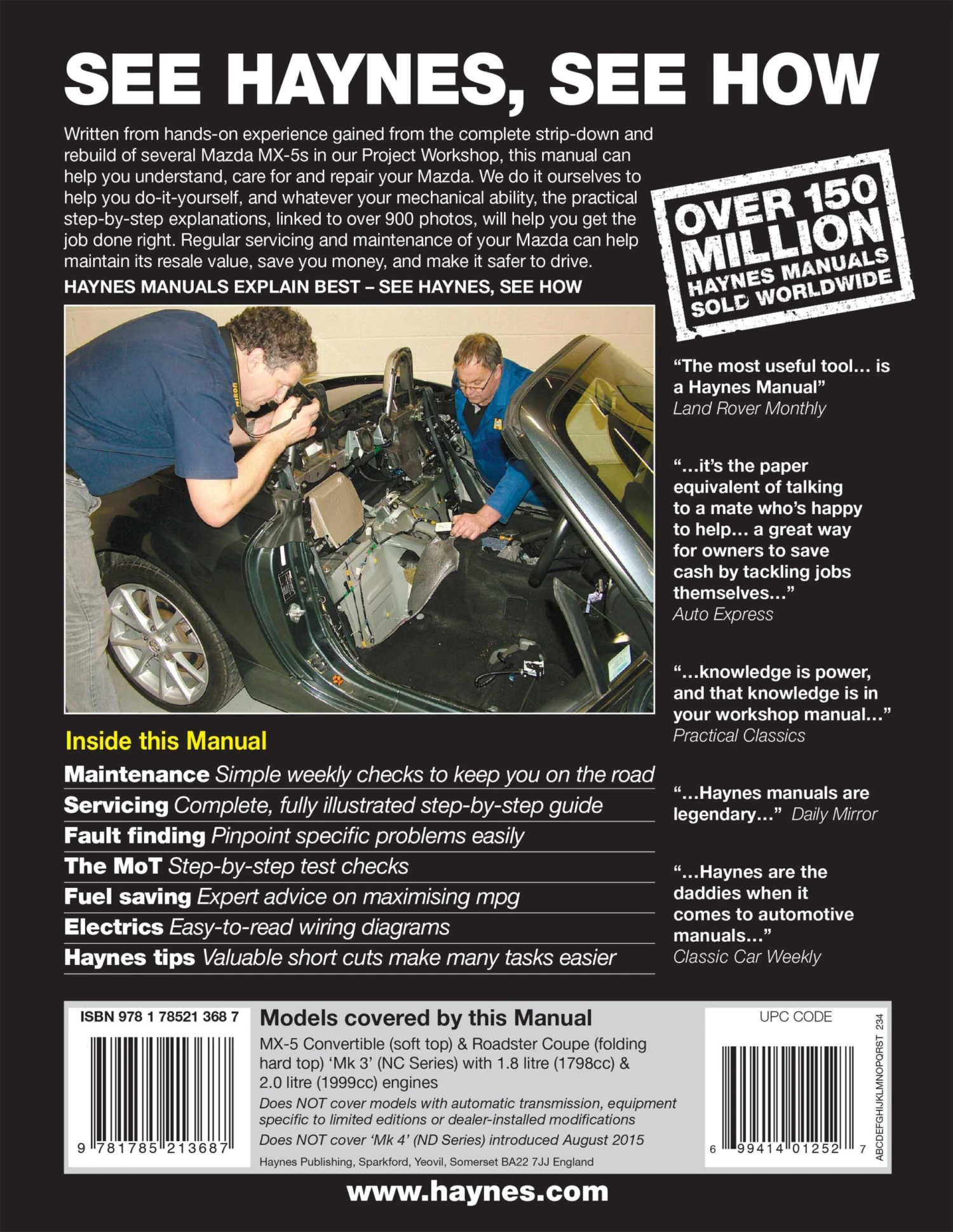 Haynes Mazda MX5 (05-15) Manual 4 Haynes Mazda MX5 (05-15) Manual - Image 2