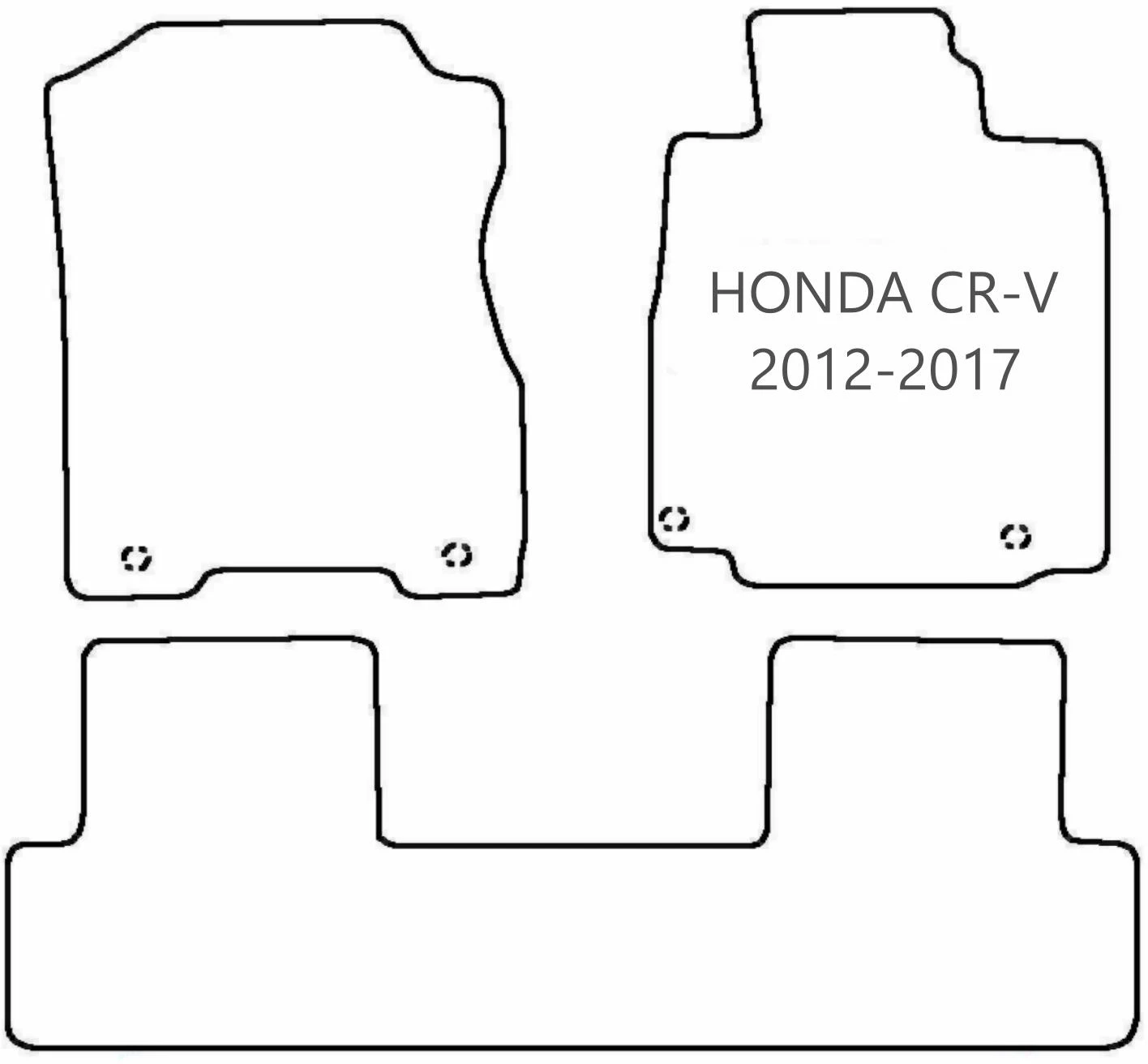Honda CR-V - Luxury Mats 4 Clips (WW1585) 4 Honda CR-V - Luxury Mats 4 Clips (WW1585) - Image 2