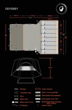 Olpro Odyssey  - 8 Berth Inflatable Tent -Auto Parts Store 461958b