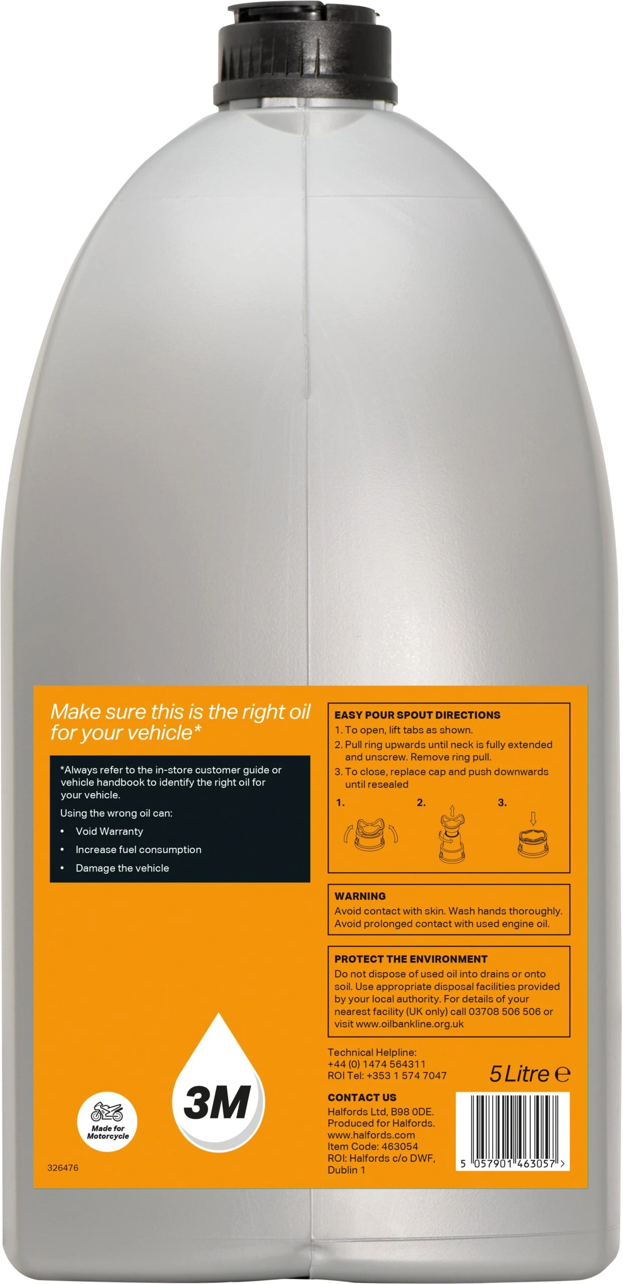 Halfords Bike Oil 10W-40 Part Syn Motorcycle Oil 5L 3 Halfords Bike Oil 10W-40 Part Syn Motorcycle Oil 5L - Image 2