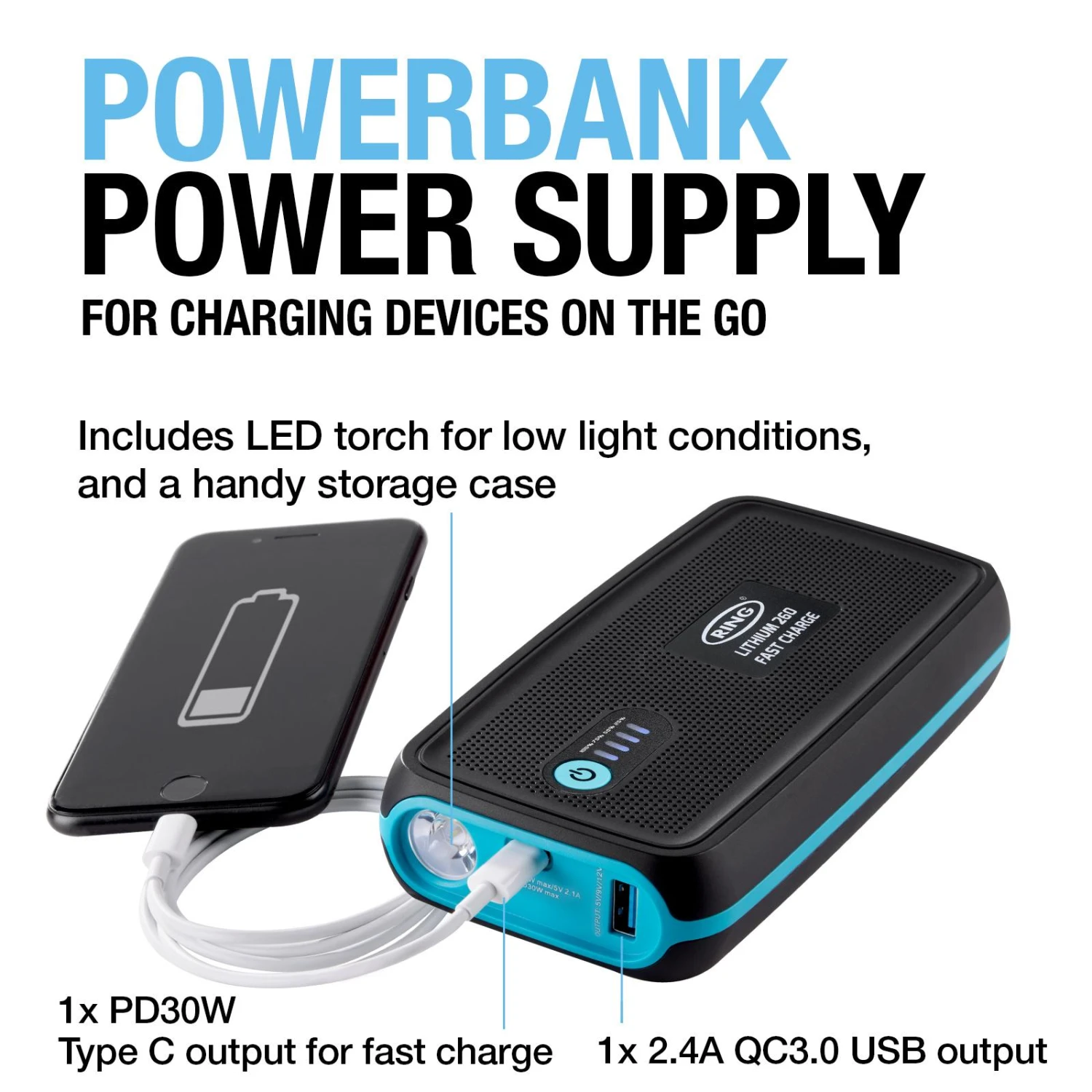 Ring Fast Charge Jump Starter - 9,000mAh 9 Ring Fast Charge Jump Starter - 9,000mAh - Image 7