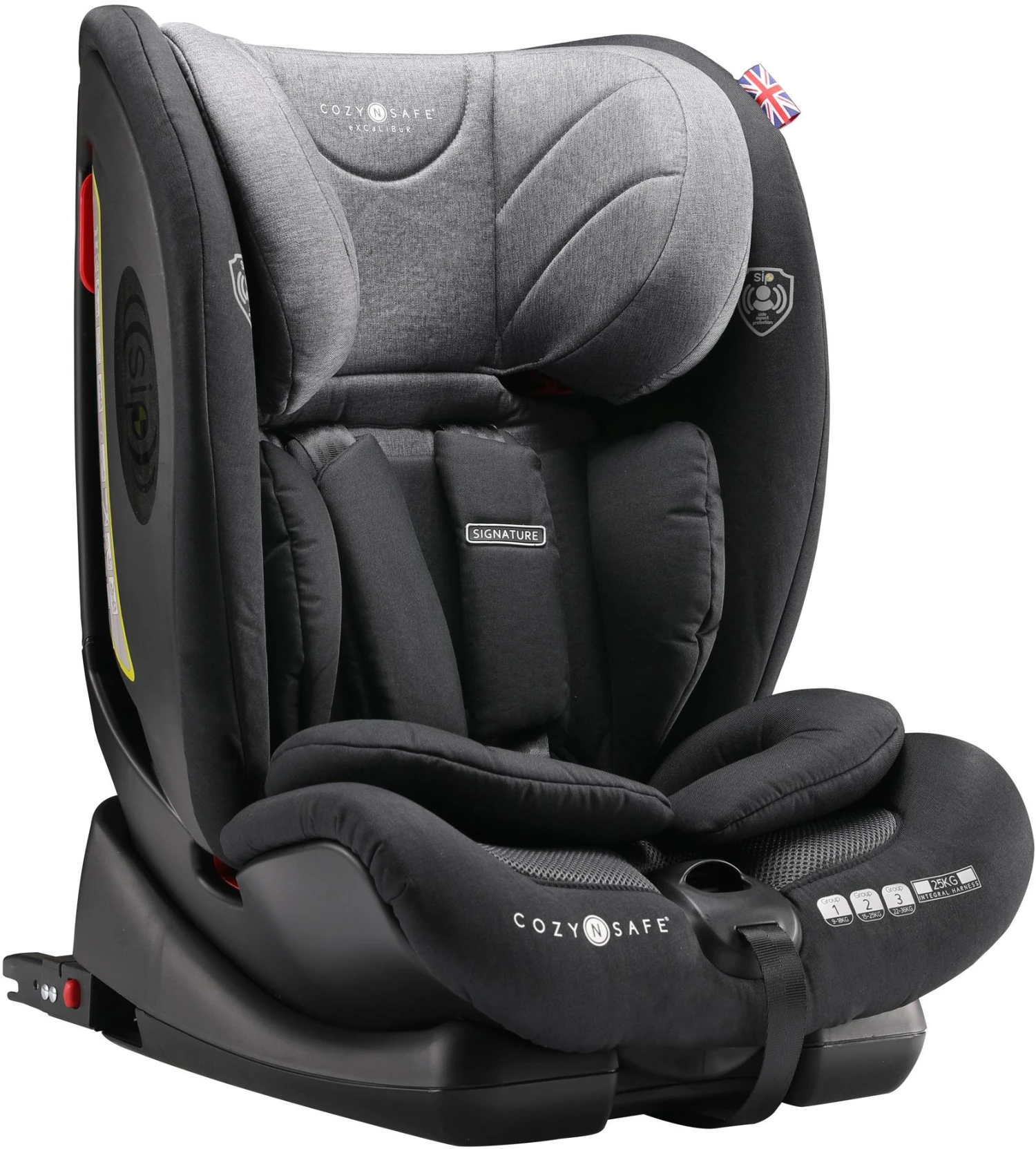 CozyNSafe Excalibur (25KG Harness) Group 1/2/3 ISOFIX Car Seat - Black/Grey 5 CozyNSafe Excalibur (25KG Harness) Group 1/2/3 ISOFIX Car Seat - Black/Grey - Image 3