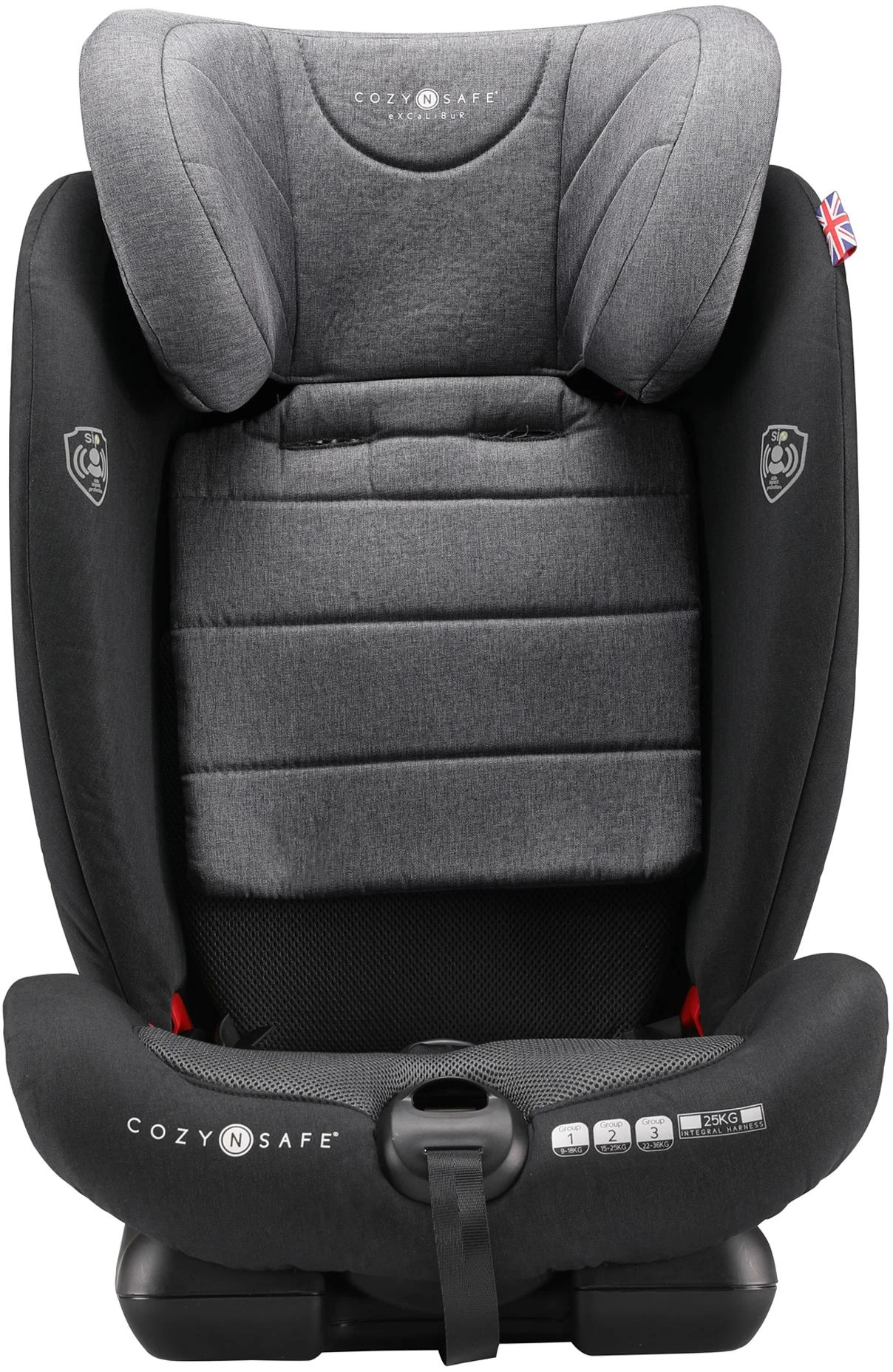 CozyNSafe Excalibur (25KG Harness) Group 1/2/3 ISOFIX Car Seat - Black/Grey 8 CozyNSafe Excalibur (25KG Harness) Group 1/2/3 ISOFIX Car Seat - Black/Grey - Image 6