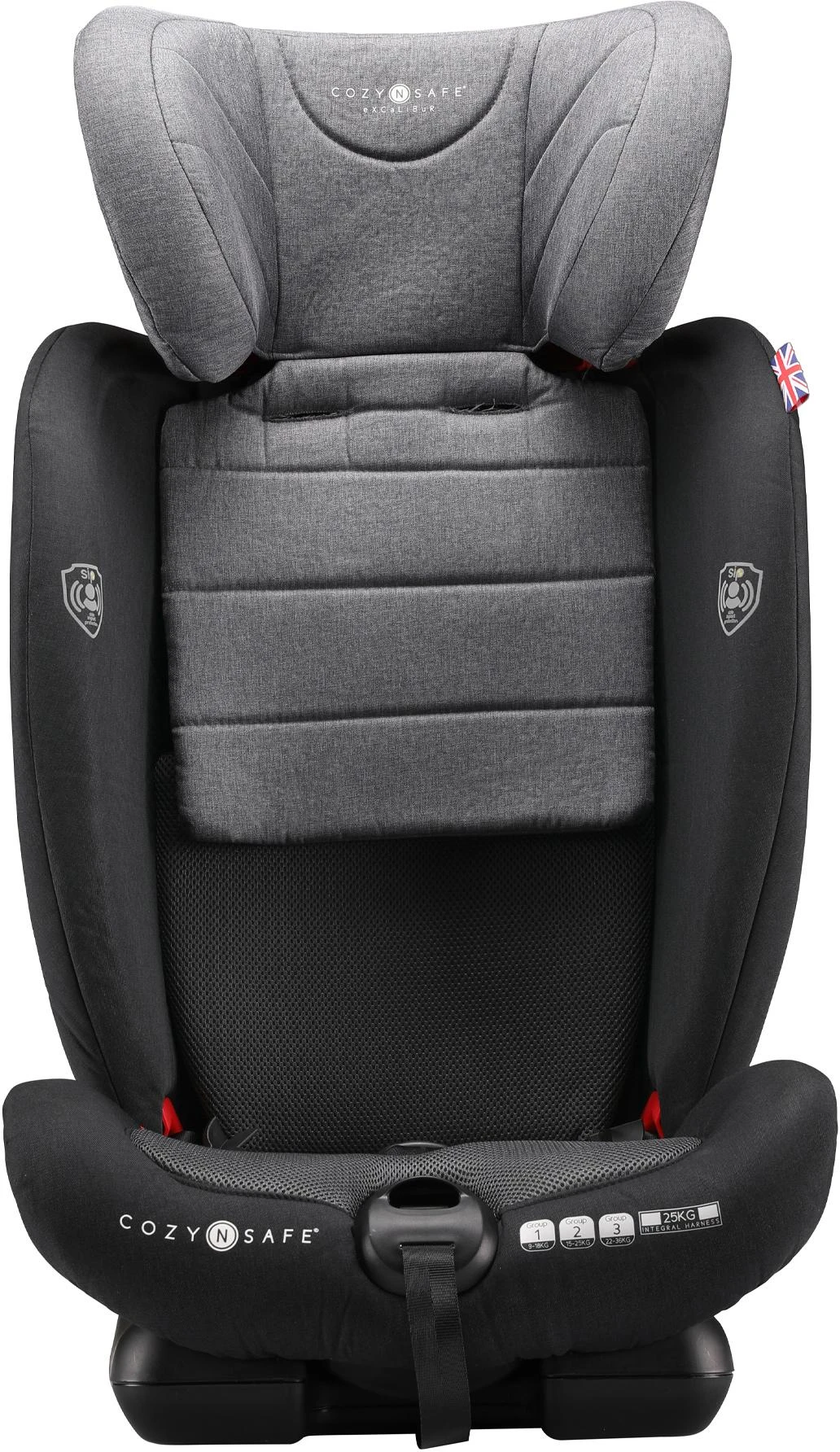 CozyNSafe Excalibur (25KG Harness) Group 1/2/3 ISOFIX Car Seat - Black/Grey 9 CozyNSafe Excalibur (25KG Harness) Group 1/2/3 ISOFIX Car Seat - Black/Grey - Image 7