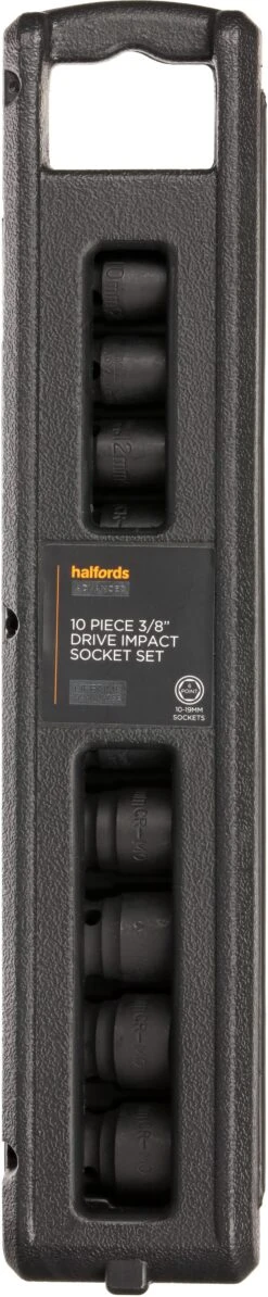 Halfords Advanced 10 Piece 3/8” Drive Impact Socket Rail Set