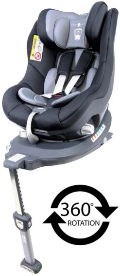 CozyNSafe Merlin 360° ISOFIX Group 0+/1 Child Car Seat - Black/Grey -Auto Parts Store 633686c