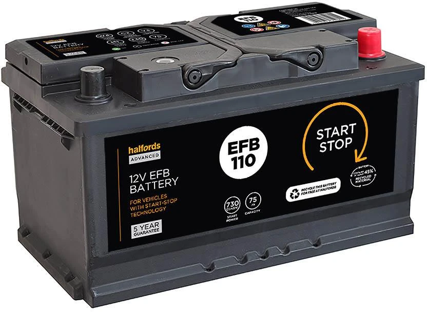 Halfords EFB110 Start/Stop EFB 12V Car Battery 5 Year Guarantee 4 Halfords EFB110 Start/Stop EFB 12V Car Battery 5 Year Guarantee - Image 2