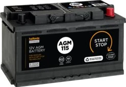 Halfords AGM115 Start/Stop 12V Car Battery 5 Year Guarantee