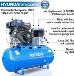 Hyundai 200L Air Compressor 29CFM/145psi, 14hp 21 Hyundai 200L Air Compressor 29CFM/145psi, 14hp -Auto Parts Store 735478i