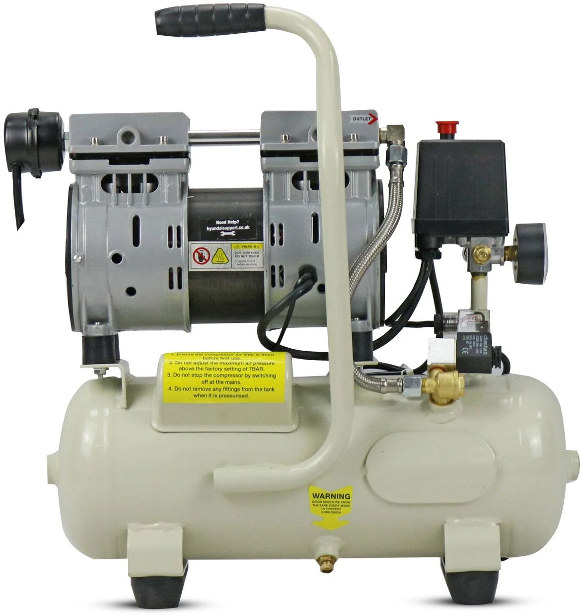 Hyundai 8L Silenced Air Compressor, 0.75hp 5 Hyundai 8L Silenced Air Compressor, 0.75hp - Image 3