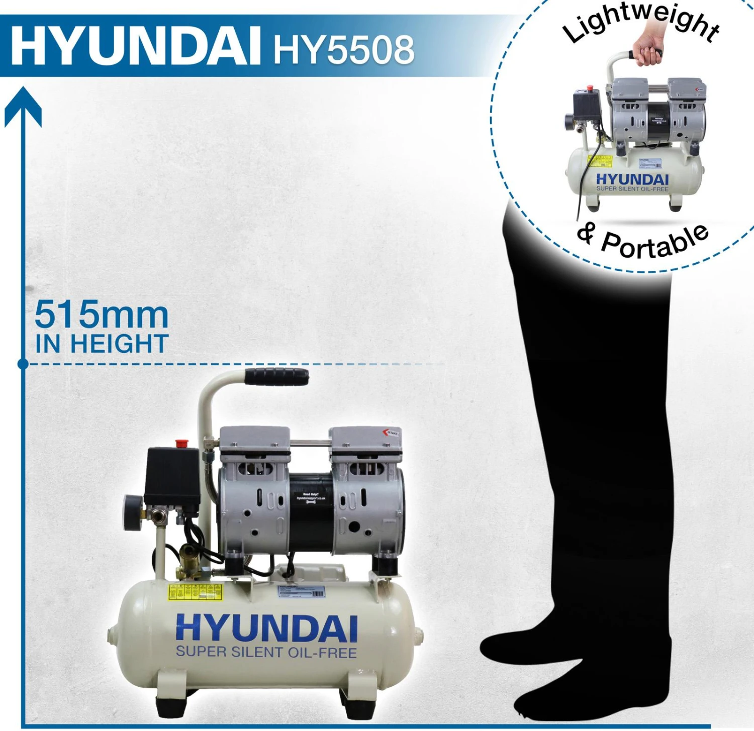 Hyundai 8L Silenced Air Compressor, 0.75hp 10 Hyundai 8L Silenced Air Compressor, 0.75hp - Image 8