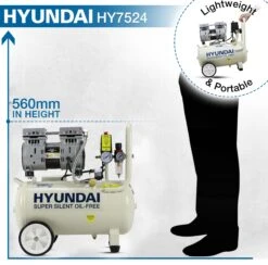 Hyundai 24L Silenced Air Compressor, 1hp -Auto Parts Store 735582g