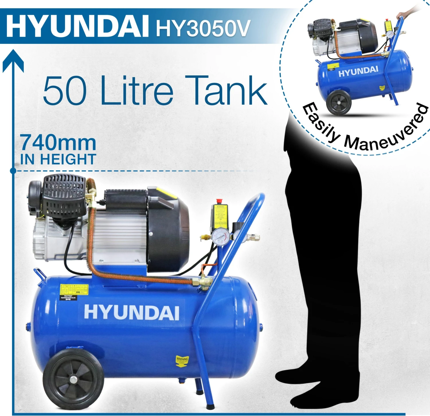 Hyundai 50L Air Compressor, Direct Drive, 3HP 10 Hyundai 50L Air Compressor, Direct Drive, 3HP - Image 8