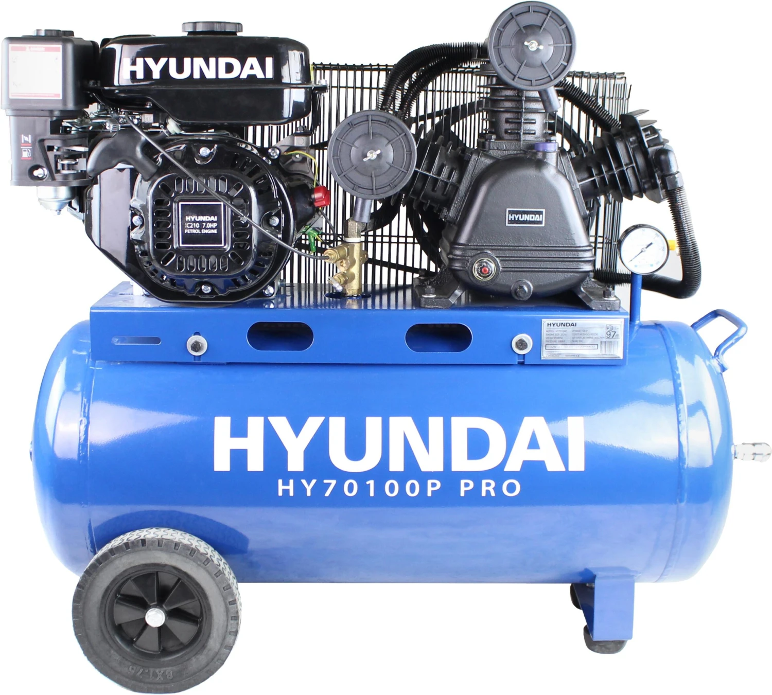 Hyundai 90L Air Compressor, Petrol, 7hp 4 Hyundai 90L Air Compressor, Petrol, 7hp - Image 2