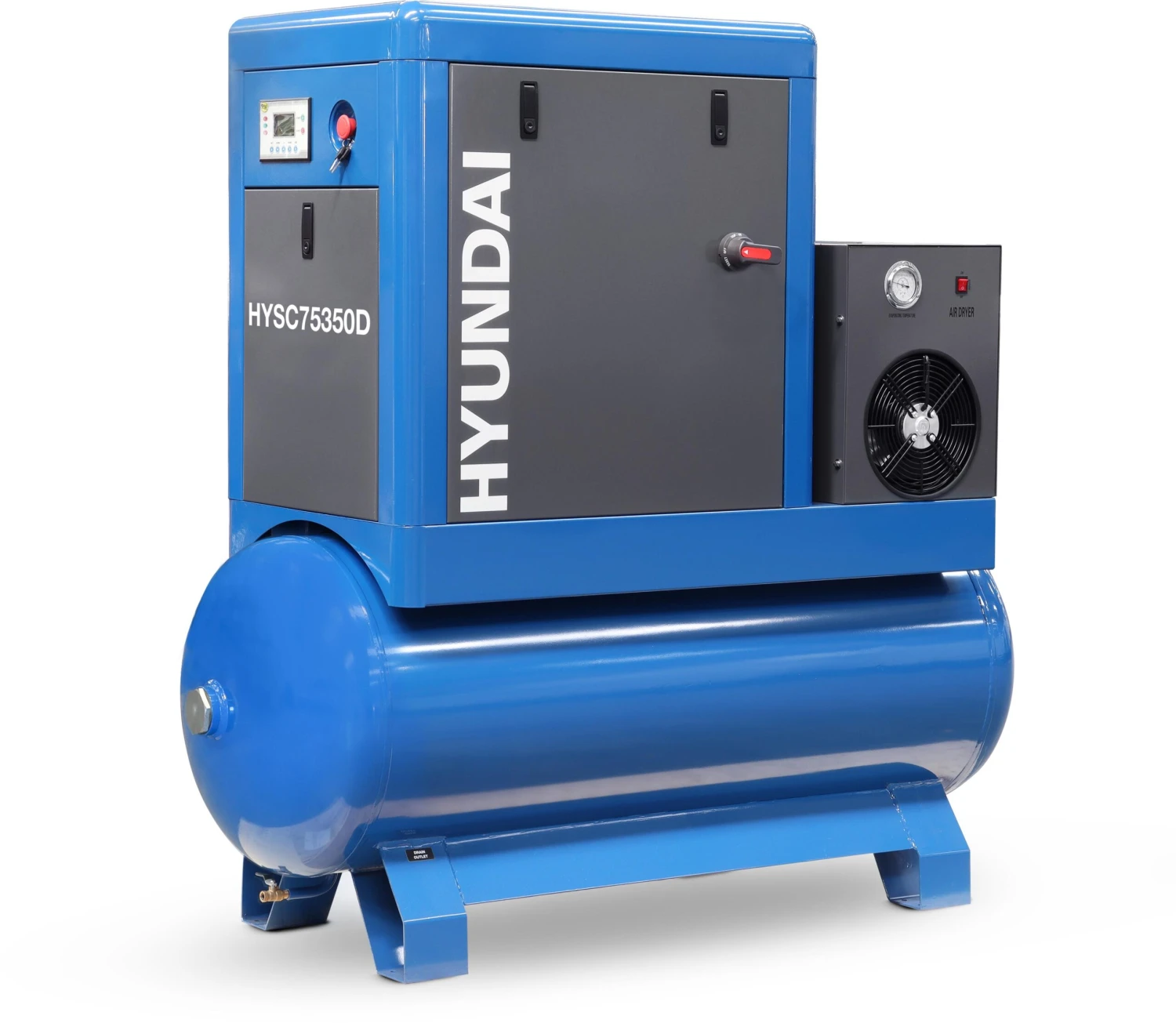 Hyundai 7.5hp 350L Screw Compressor 4 Hyundai 7.5hp 350L Screw Compressor - Image 2