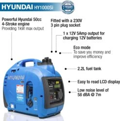 Hyundai 1000W Petrol Inverter Generator -Auto Parts Store 735734p