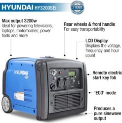 Hyundai 3200W Portable Inverter Generator 35 Hyundai 3200W Portable Inverter Generator -Auto Parts Store 735758p