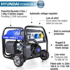 Hyundai 3.2kW Electric Start Petrol Generator 33 Hyundai 3.2kW Electric Start Petrol Generator -Auto Parts Store 735822o