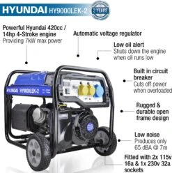 Hyundai 7kW/8.75kVa* Elec Start Gnrtr -Auto Parts Store 735830m