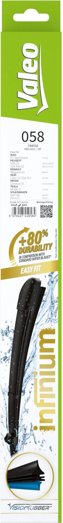 Valeo Infinium Single Wiper Blade 058 -Auto Parts Store 768126a