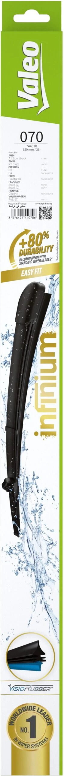 Valeo Infinium Single Wiper Blade 070 4 Valeo Infinium Single Wiper Blade 070 - Image 2