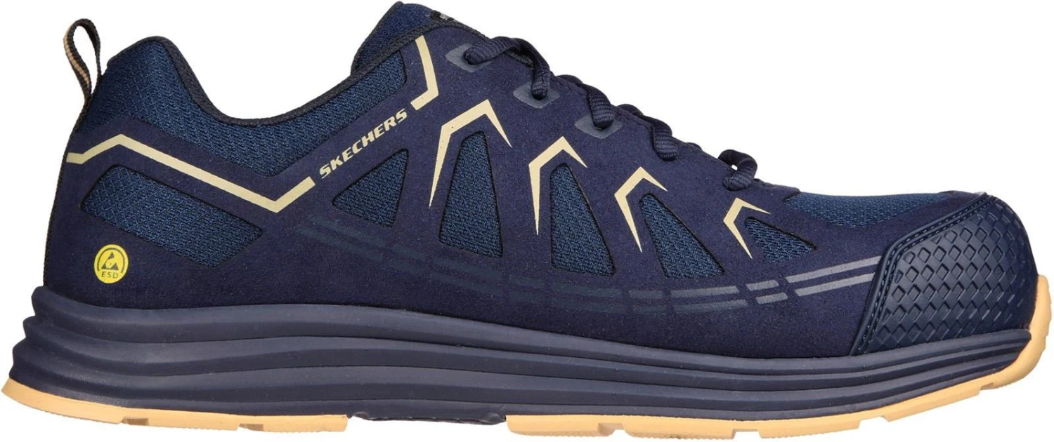 Skechers Malad II Mens Safety Trainers - Navy/Tan 5 Skechers Malad II Mens Safety Trainers - Navy/Tan - Image 3