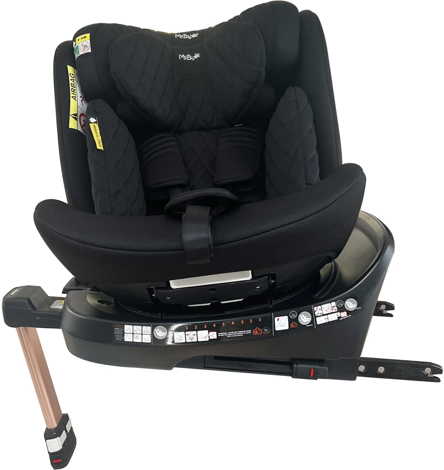 My Babiie Group 0+/1/2/3 Spin Billie Faiers Quilted Black ISize Isofix Car Seat 4 My Babiie Group 0+/1/2/3 Spin Billie Faiers Quilted Black ISize Isofix Car Seat - Image 2
