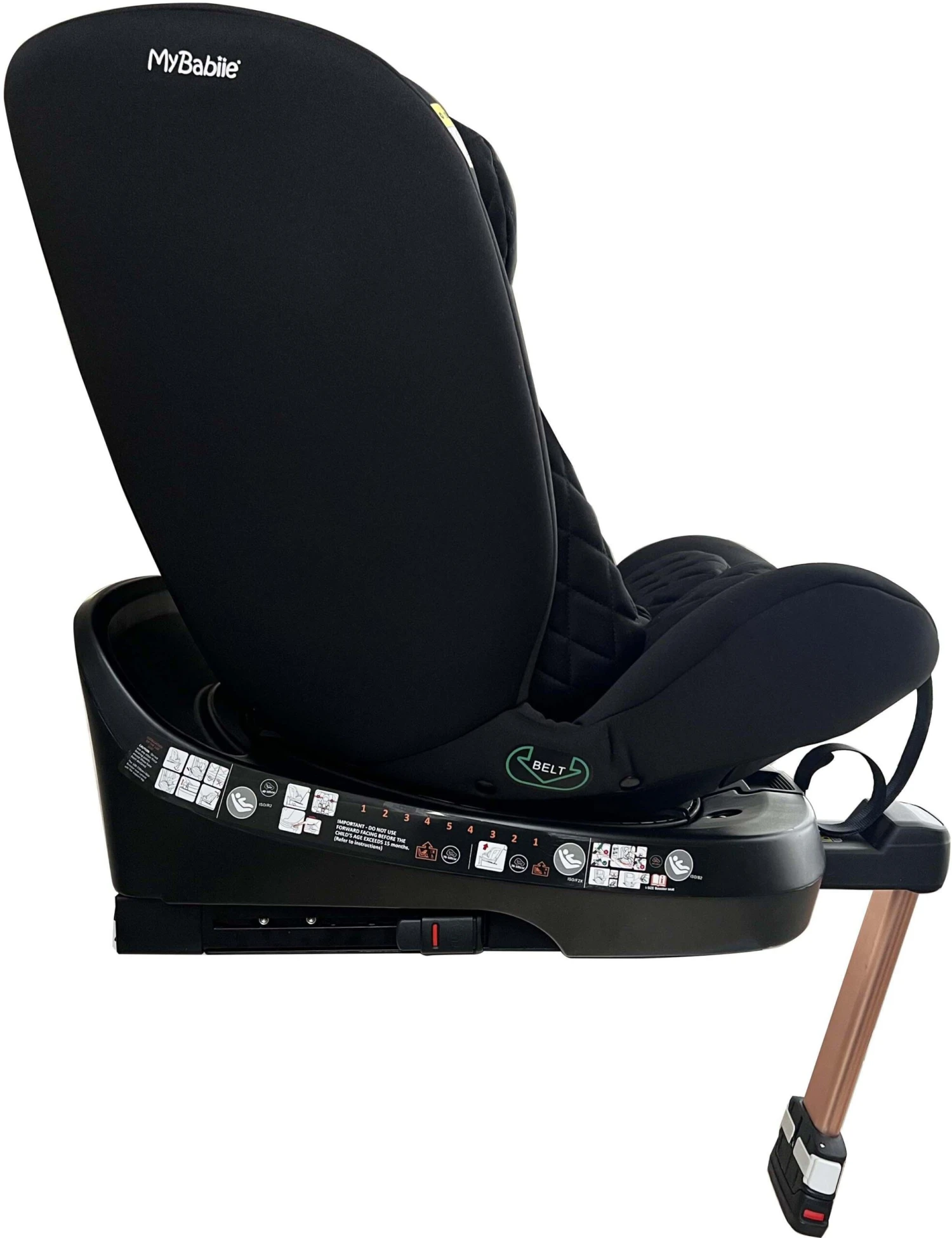 My Babiie Group 0+/1/2/3 Spin Billie Faiers Quilted Black ISize Isofix Car Seat 7 My Babiie Group 0+/1/2/3 Spin Billie Faiers Quilted Black ISize Isofix Car Seat - Image 5