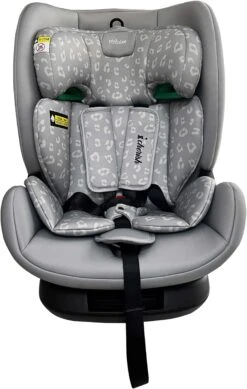 My Babiie Group 1/2/3 Dani Dyer Grey Leopard ISize Isofix Car Seat