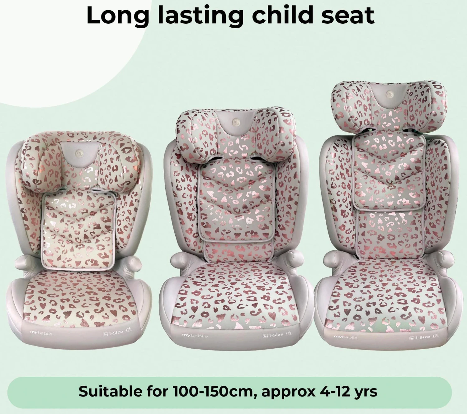 My Babiie 2/3 Katie Piper Blush Leopard ISize Isofix Car Seat 7 My Babiie 2/3 Katie Piper Blush Leopard ISize Isofix Car Seat - Image 5