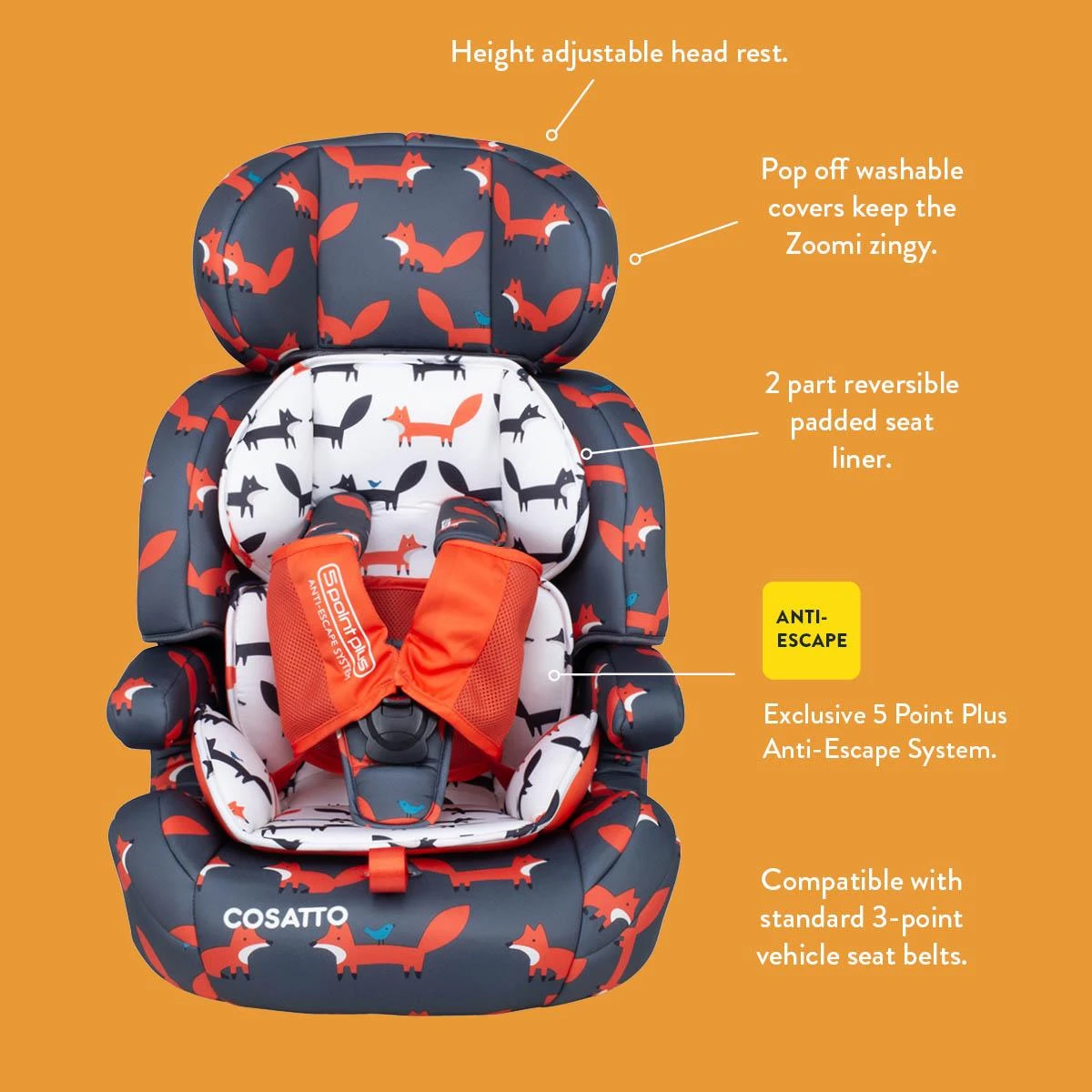 Cosatto Zoomi Group 1/2/3 Car Seat Pretty Flamingo 7 Cosatto Zoomi Group 1/2/3 Car Seat Pretty Flamingo - Image 5