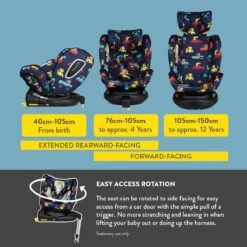 Cosatto All In All Rotate I-size Group 0+/1/2/3 Car Seat- Bureau -Auto Parts Store 797222m